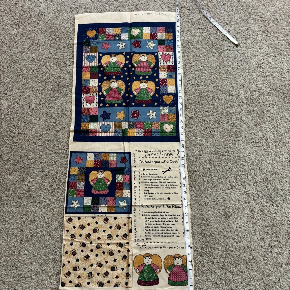 Vintage Little Quilts Fabric Angel‎ Heart Star Patchwork Sewing Craft